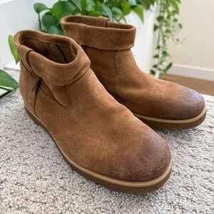 UGG‎ JOSEFENE Suede Ankle Boots WOMEN 8 CHESTNUT COMFORT BOHEMIAN PEASANT